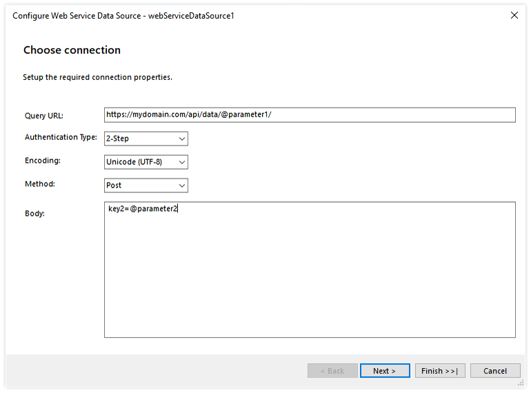 data source component for web service in Report Server 