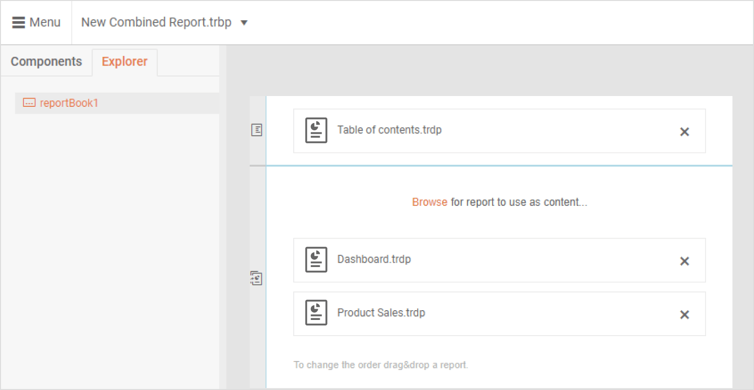 Report Book Support in Web Report Designer