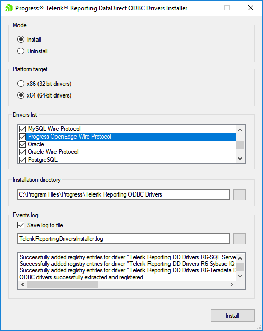 DataDirect Drivers Installer WinForms Application datadirect-drivers-installer-gui
