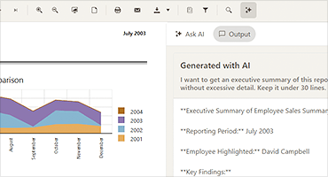 GenAI-powered insights in preview -  Telerik Reporting