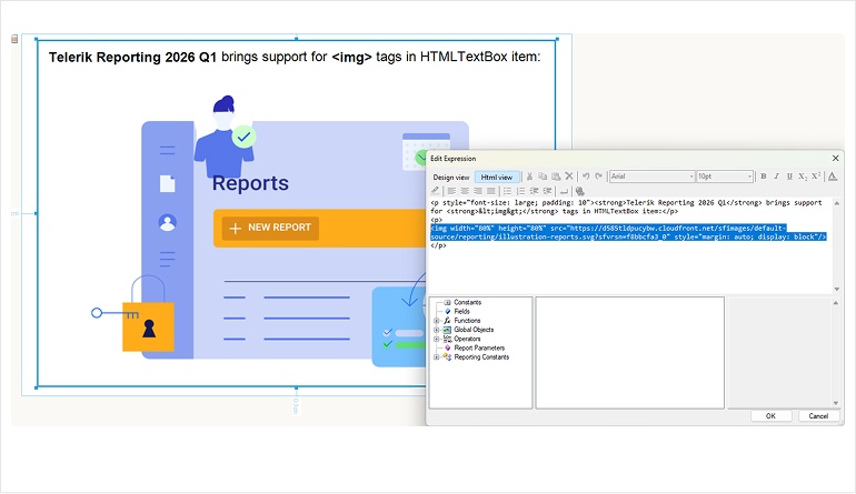 Inline Image Support in HtmlTextBox Telerik Reporting