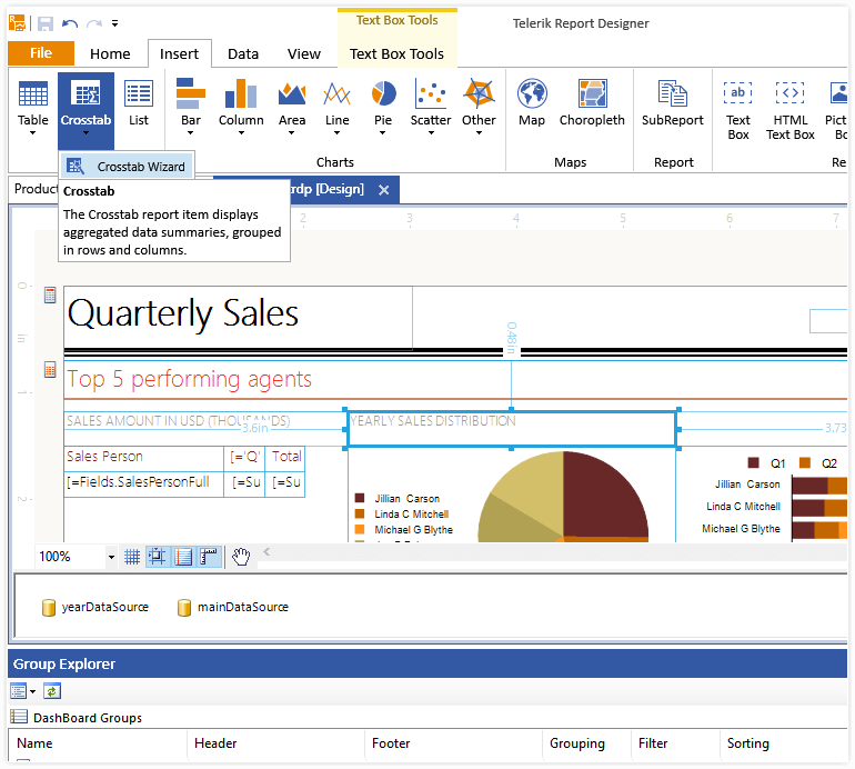 Standalone Desktop Report Designer Example