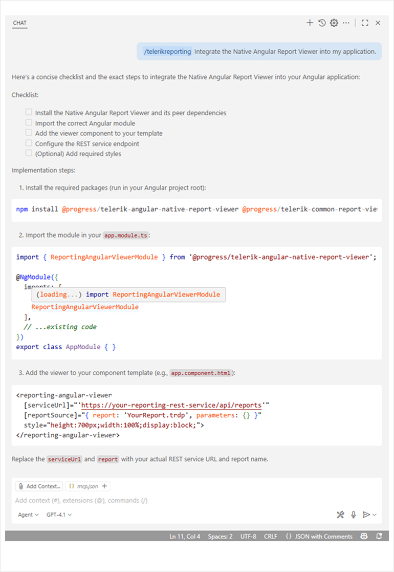 Telerik Reporting - AI Coding Assistant