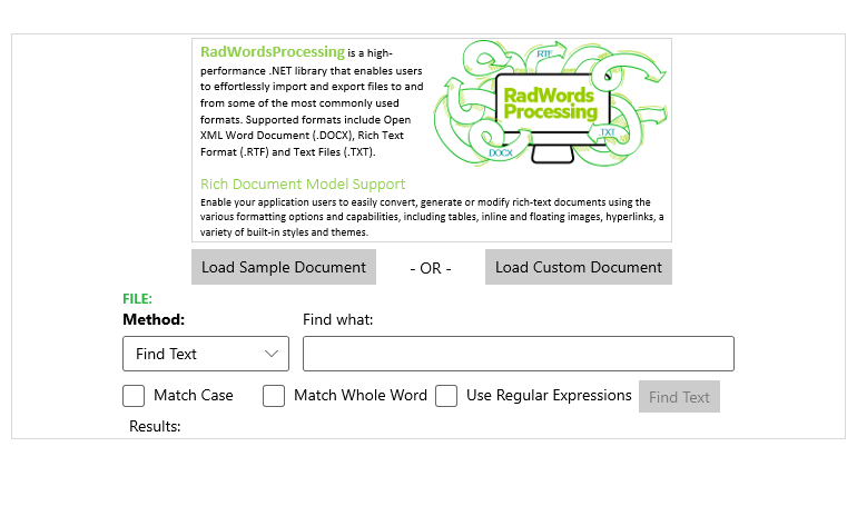 Telerik WordsProcessing Library - Find and Replace Support