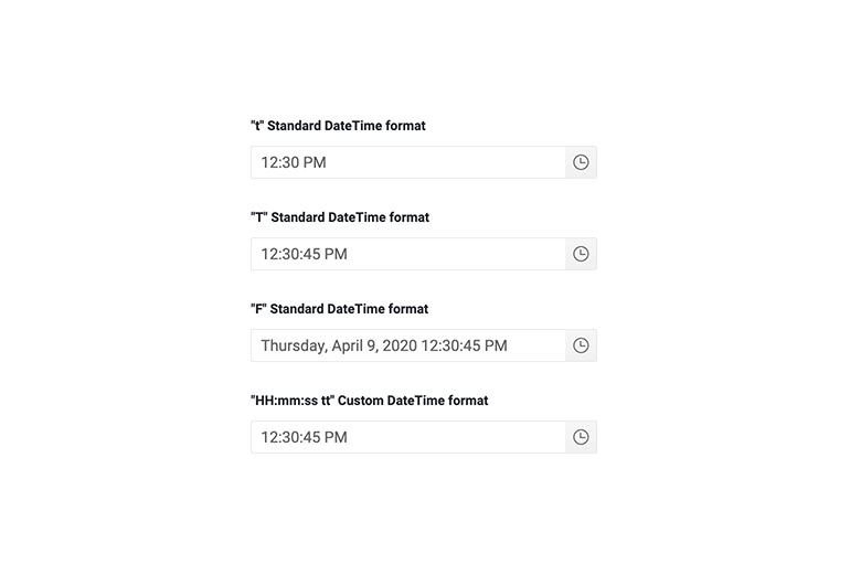 Telerik UI for Blazor Time Picker Supported Formats