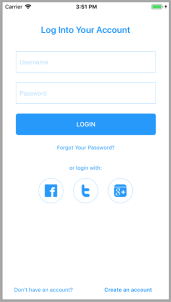 Login Screen With Social Login Screen With Social
