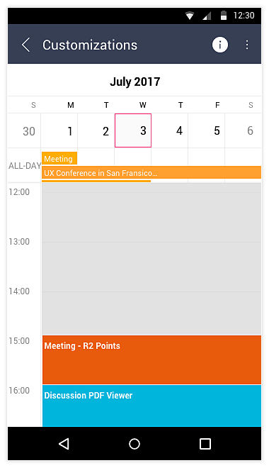 Telerik UI for Xamarin Calendar Customizations