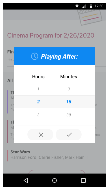 Telerik UI for Xamarin - Templates TimeSpanPicker