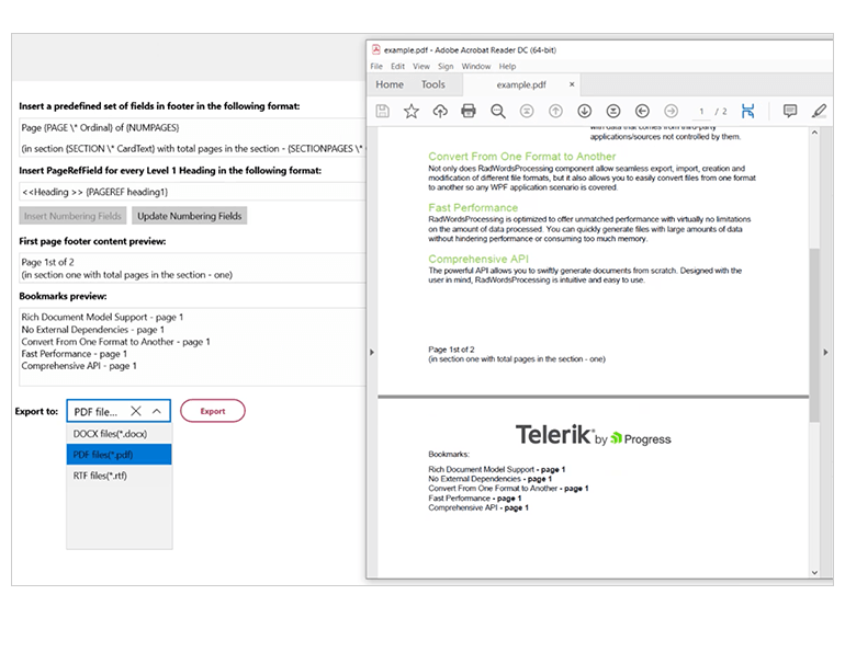 Xamarin DPL WordsProcessing Numbering Fields