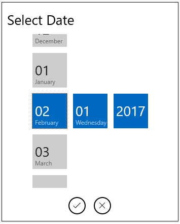 Telerik UI for UWP Date and TimePicker control overview