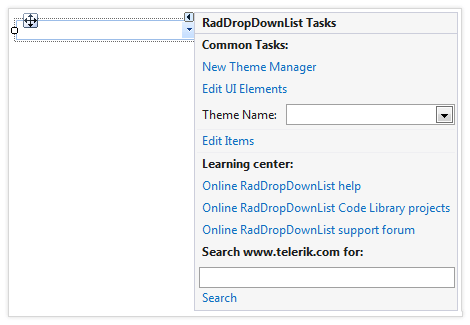 UI for WinForms DropDownList Design Time