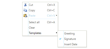 WinForms ContextMenu control displaying Checked/Unchecked/Disabled Items