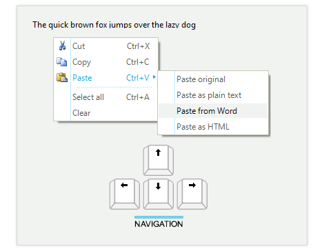 WinForms ContextMenu displaying Keyboard support