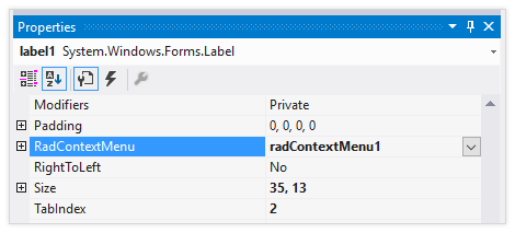 UI for WinForms ContextMenu Display