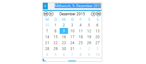 UI for WinForms DateTimePicker control displaying Globalization and RTL