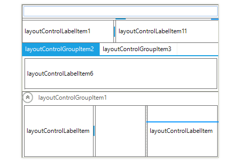 UI for WinForms LayoutControl displaying Item Types