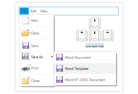 UI for WinForms Menu Keyboard Navigation
