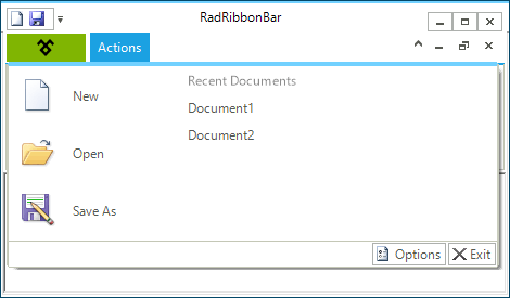 UI for WinForms RibbonBar Application Menu