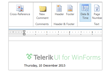 UI for WinForms RichTextEditor control displaying Fields Document Variables