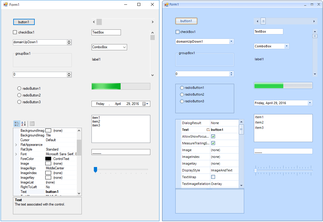 WinForms Converter Tool displaying supported Controls