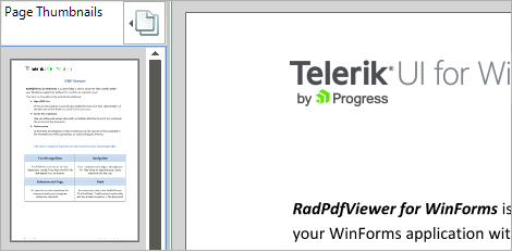 Thumbnails in WinForms PDF Viewer control