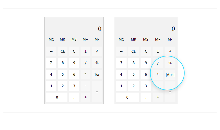 WinForms Calculator Control displaying Custom Functions