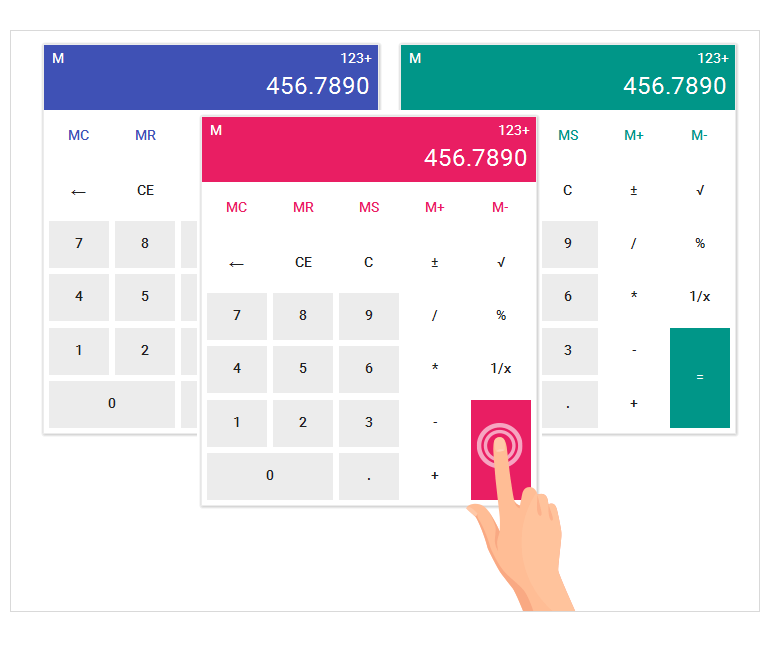 WinForms Calculator Component - Keyboard and Touch support