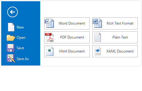 WinForms RadRichTextEditor control displaying Import and Export settings