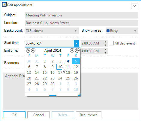 scheduler control telerik ui
