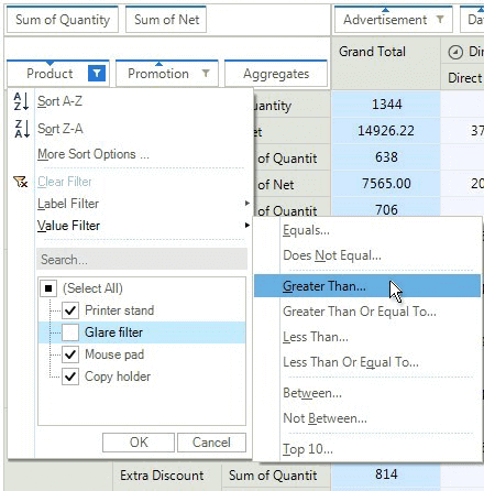 Group Filtering in the WinForms PivotGrid control