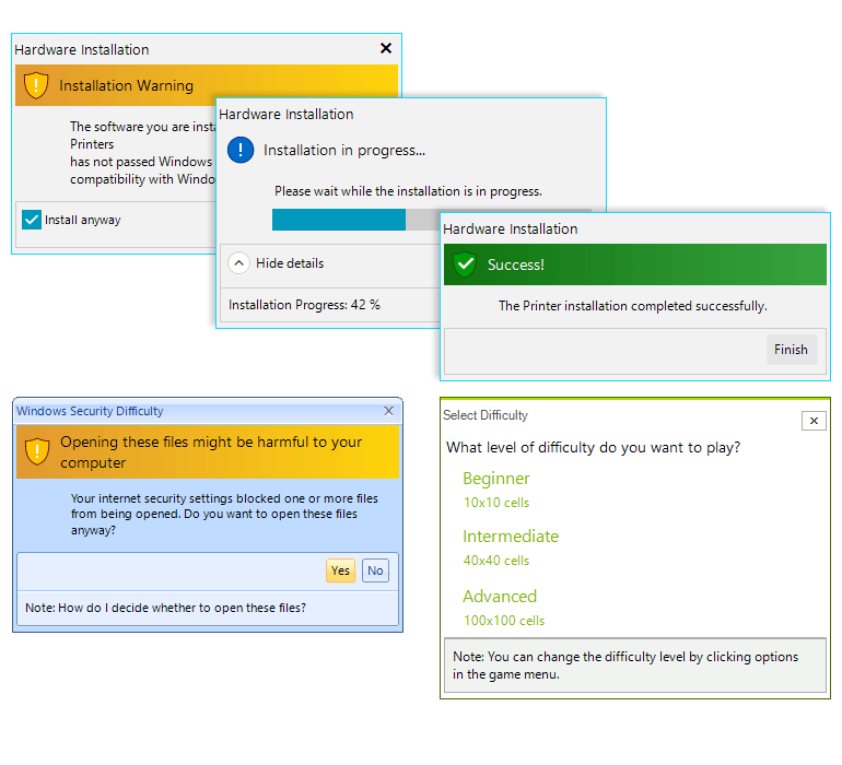 WinForms TaskDialog overview