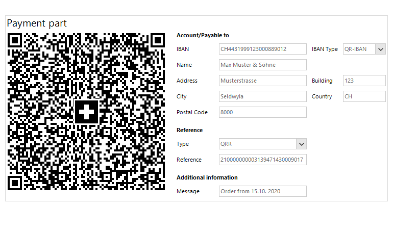 Telerik UI for WinForms Swiss QR Code 