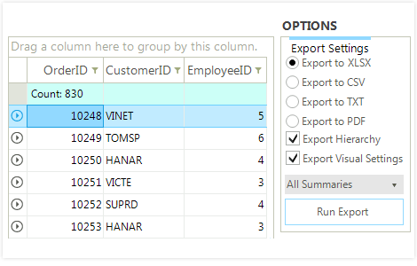 WinForms GridView Export to Excel