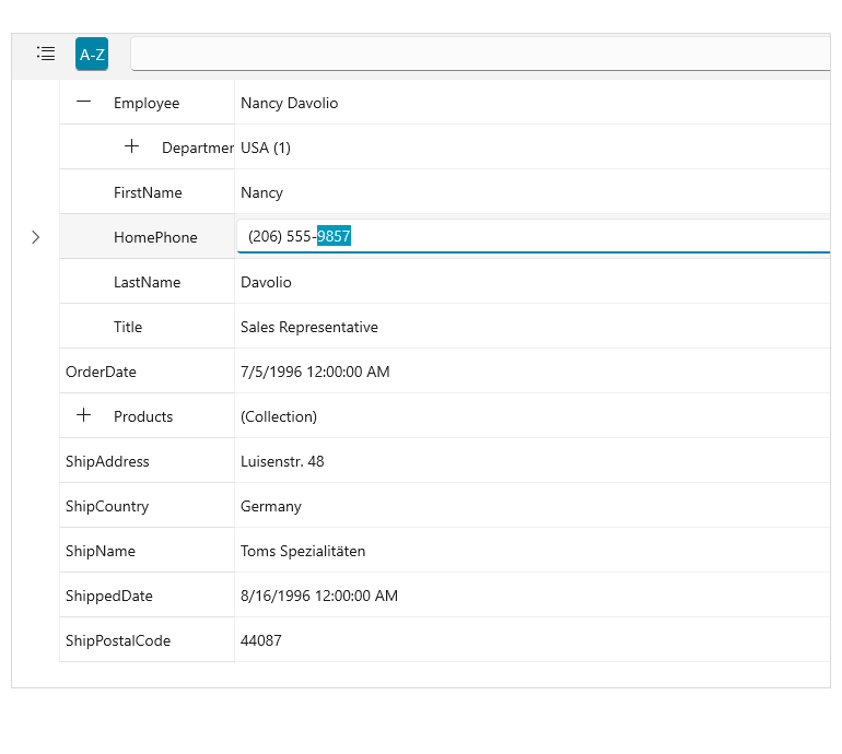 Telerik UI的WinUI PropertyGrid属性编辑器