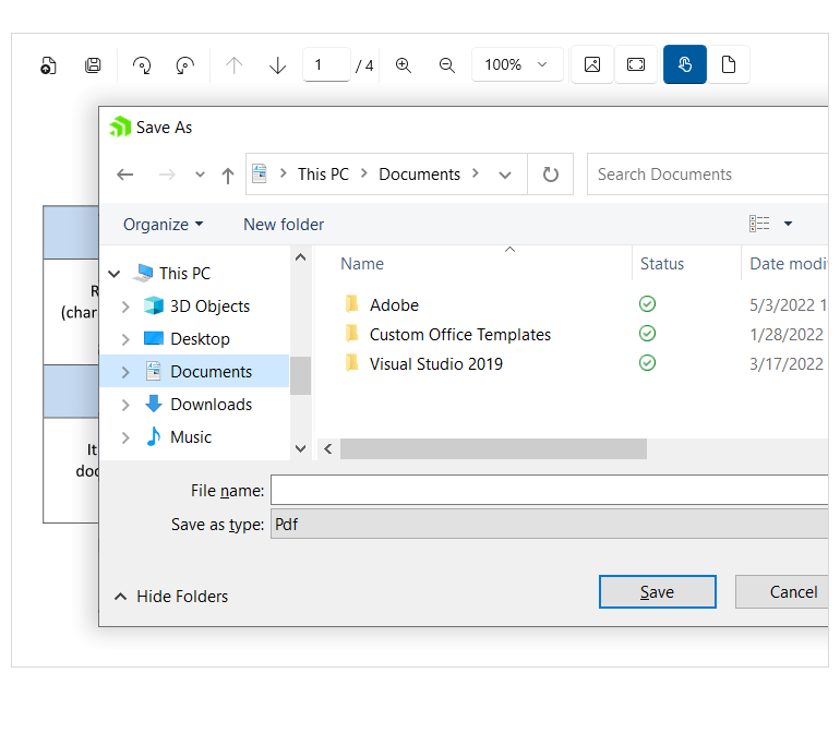WinUI PdfViewer Control - Saving a Document
