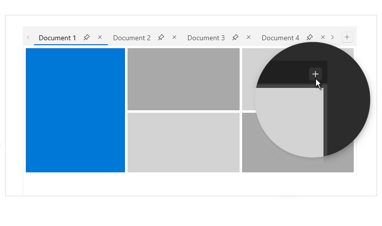 WinUI Tab Control - Additional content