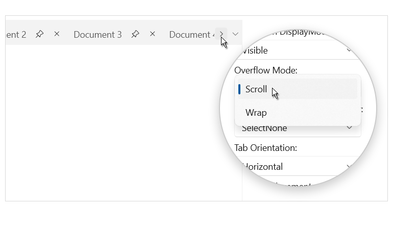 WinUI Tab Control - Tab scroll support