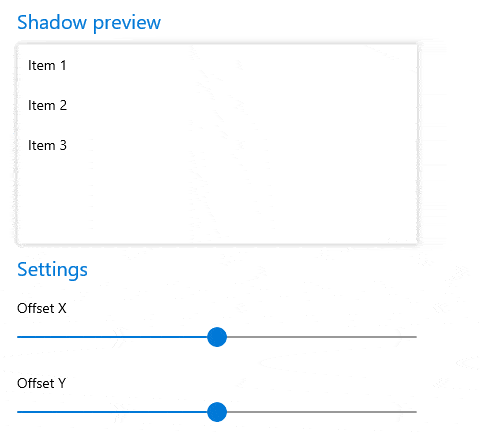 Telerik UI for WinUI Shadow Position