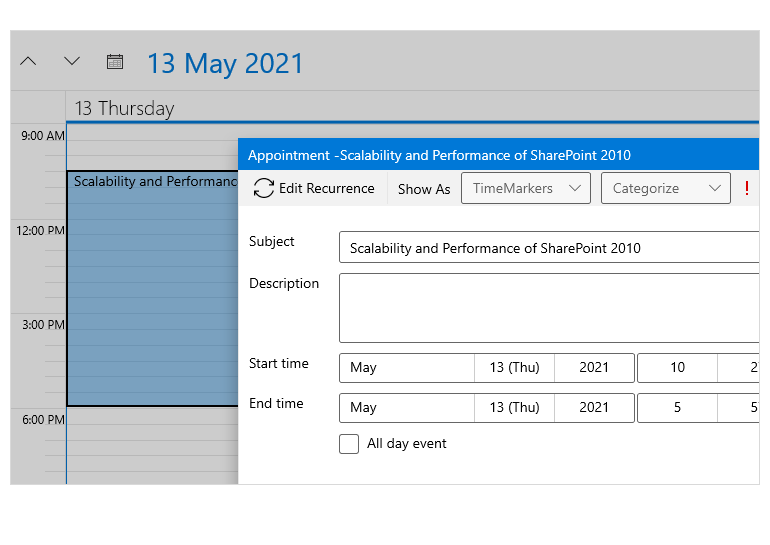 Telerik UI for WinUI Flexible Recurring Appointments Support