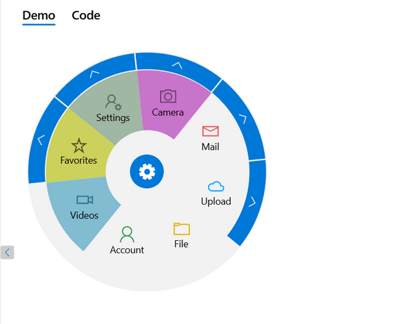 Telerik UI为WinUI RadialMenu