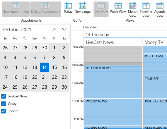 Telerik UI for WinUI Scheduler