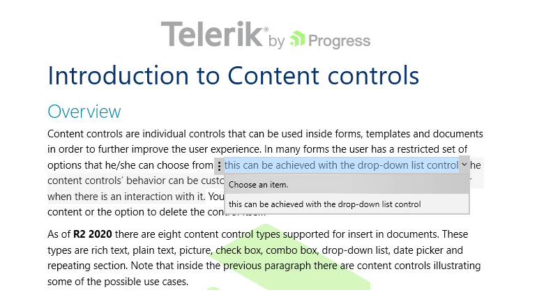 WPF RichTextBox control showcasing Content controls
