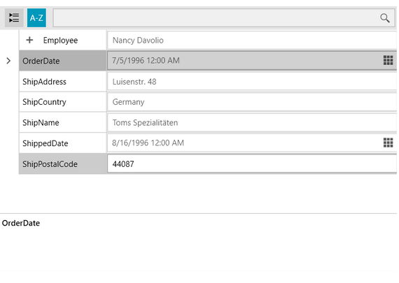 Telerik PropertyGrid for WPF