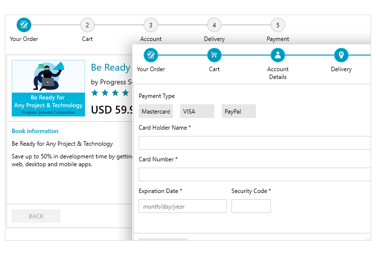 用于WPF StepProgressBar控件的Telerik UI