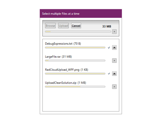 Telerik UI for WPF CloudUpload