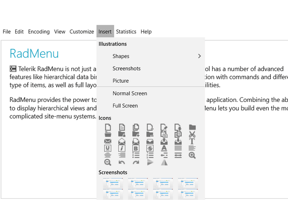 Telerik UI for WPF Menu