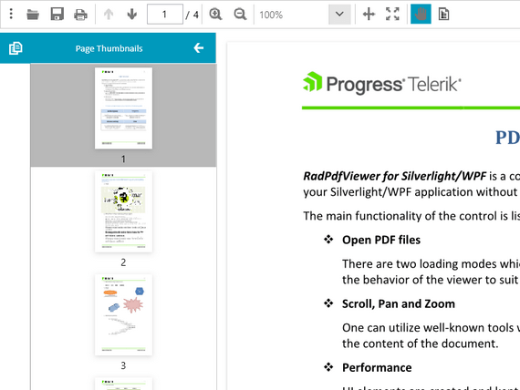 Telerik UI for WPF PDFViewer