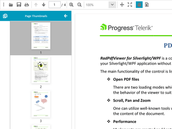 用于WPF PDFViewer的Telerik UI