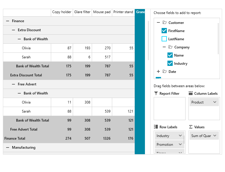 WPF PivotGrid control Hierarchies for LocalDataSourceProvider