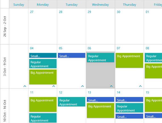 用于WPF ScheduleView的Telerik UI